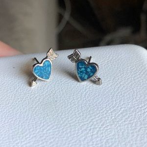 Heart studded earrings